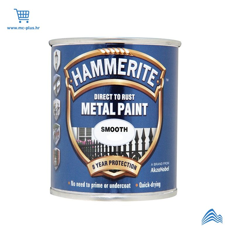 5094091 Hammerite Smooth sjajni lak bijela 0,75 lit